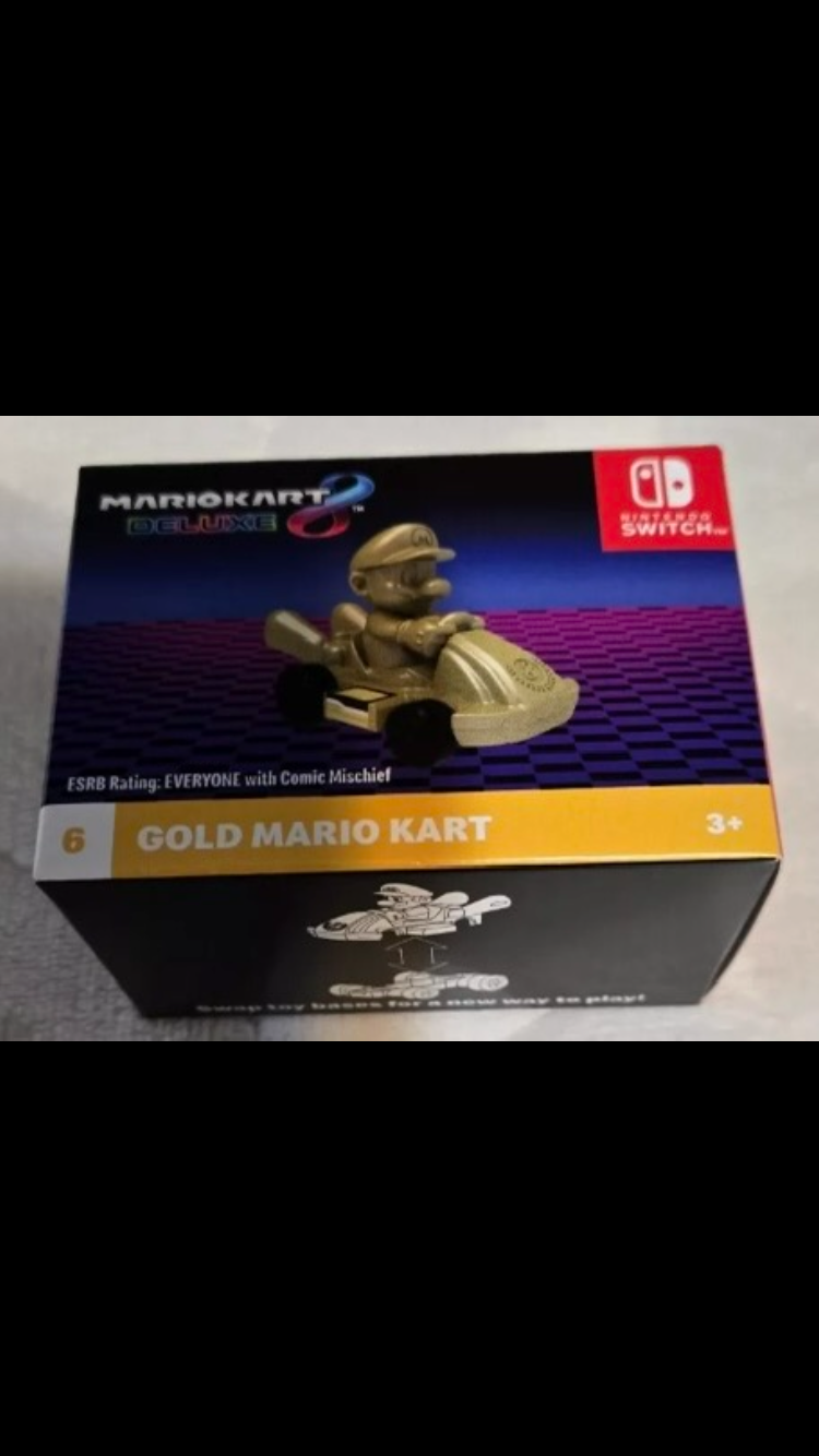 2024 McDonald's Nintendo Mario Kart 10 Deluxe Happy Meal Toys action figure for Kids 

1) Mario Kart   2) Peach Kart   3) Luigi Kart   4) Toadette Kart  5) Donkey Kong Kart  6) Gold Mario Kart   7) Toad Kart   8) Yoshi Kart   9) Bowser Kart   10) pink gol