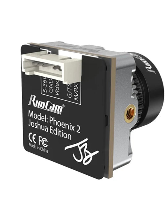 Runcam Phoenix 2 micro nano Joshua Edition 1000tvl 2.1mm Freestyle FPV Camera 16:9/4:3 PAL/NTSC Switchable Micro For FPV Drone

Phoenix 2 Joshua Edition Parameters

Image Sensor 1/2" COMS Sensor

Horizontal Resolution 1000TVL

Lens 2.1mm (M12) FOV155° (4