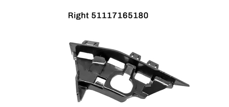 03-08 BMW Z4 E85 E86 Front Bumper Passenger Right Side Retainer Bracket Holder

Replacement for  part : 51117165180 

Item Description:
- Brand: Unbranded 
-Material :  ABS
-Condition: 100% Brand New
-Color: Black
-Made in an ISO 9001 facility to ensure g