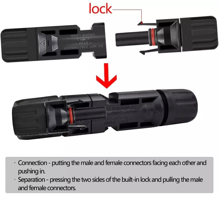 50 Pairs Male Female Solar Cable Connectors Water Proof 30A For DIY Solar Panel 

Includes total 100 connectors ( 50 female and 50 male connectors ) 

Premium Build Quality: Our solar connector kit features pairs of male and female connectors, crafted fro