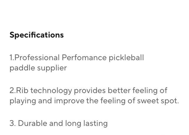 Pickle ball Paddle Carbon fiber Surface graphite textured with High Grit & Spin USAPA Compliant Enhanced Power Sweet Spot T700


Package includes : 1 pickle ball paddle

2 pickle balls