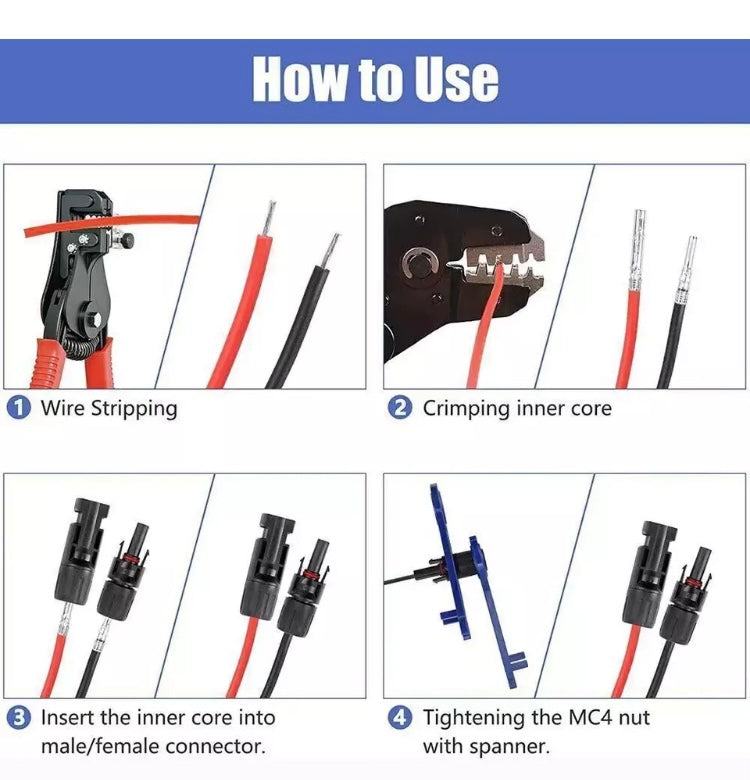 50 Pairs Male Female Solar Cable Connectors Water Proof 30A For DIY Solar Panel 

Includes total 100 connectors ( 50 female and 50 male connectors ) 

Premium Build Quality: Our solar connector kit features pairs of male and female connectors, crafted fro