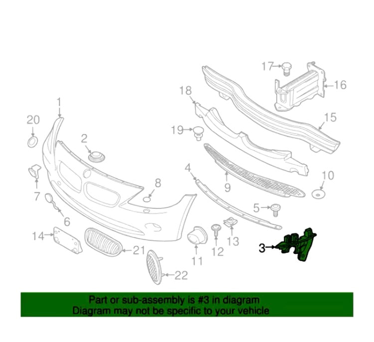 03-08 BMW Z4 E85 E86 Front Bumper Driver Left Side Retainer Bracket Holder

Replacement for  part : 51117165179

Item Description:
- Brand: Unbranded 
-Material :  ABS
-Condition: 100% Brand New
-Color: Black
-Made in an ISO 9001 facility to ensure good q