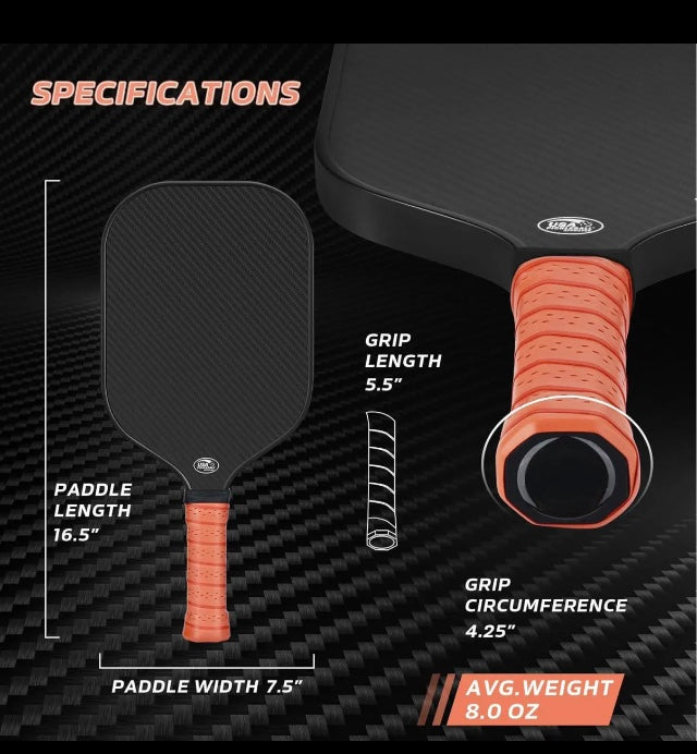 Pickleball Paddle T700 Carbon fiber charged surface technology for Increased Power Feel Fully Encased  Sweet Spot USAPA Approved

Includes : 1 pickle ball paddle