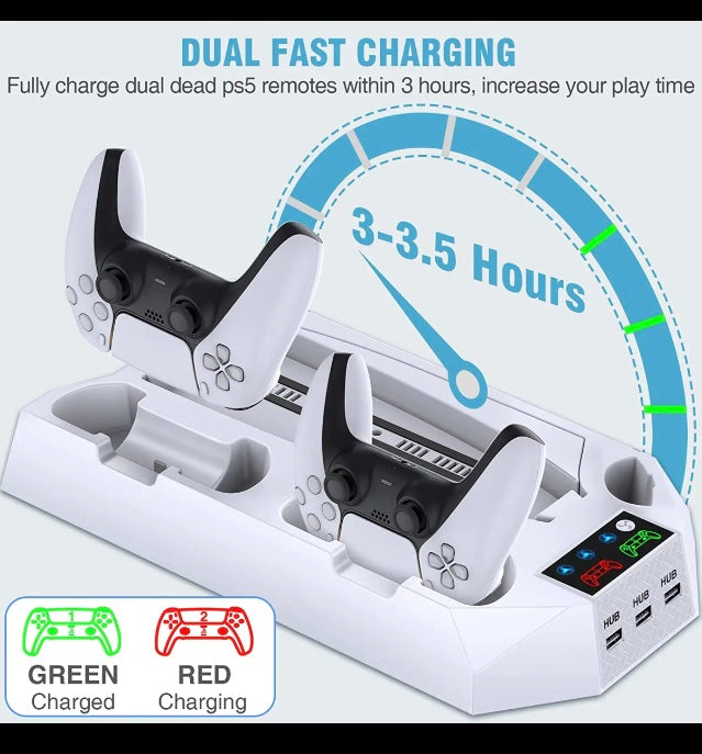 Playstation 5 PS5 Disc Digital Slim Console DualSense Controller Charging Cooling fan module 

The PS5 cooling fan has 3 adjustable levels: Strong/Medium/Normal. With enlarged 2.36in turbofan, It pulls out hot air from the bottom of console and efficientl