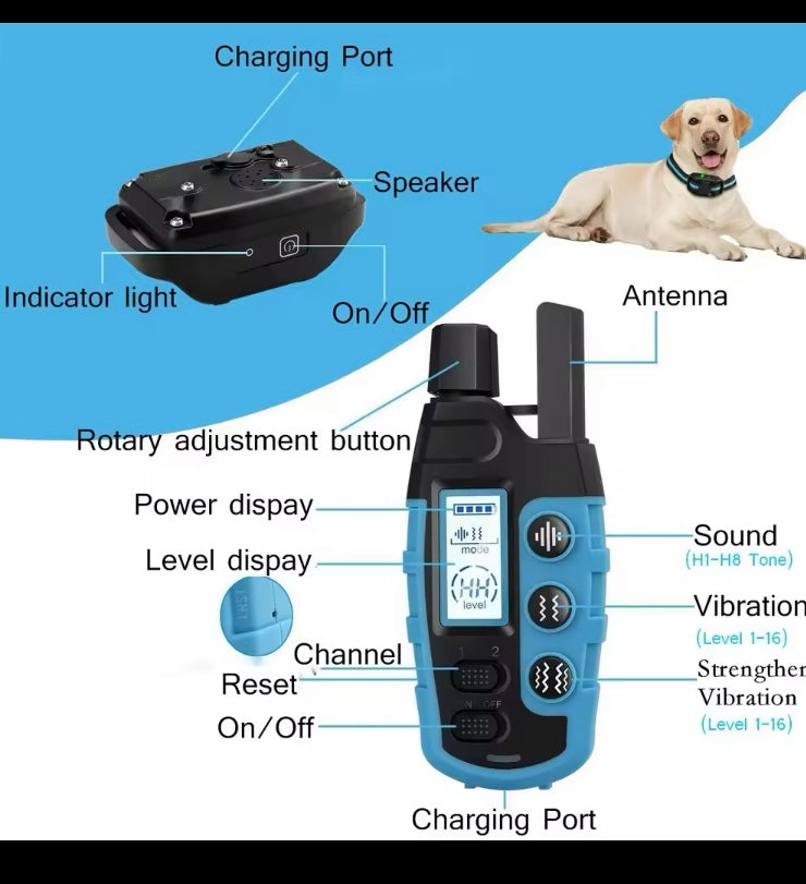 Dog Training Wireless Rechargeable Collar  Waterproof Beep Vibration Shock 3300Ft with remote smart pet 

for Small Medium Large Dogs

- Auto wireless detection for instant operation and efficient dog training.

- Ergonomic and  big buttons for easy acces