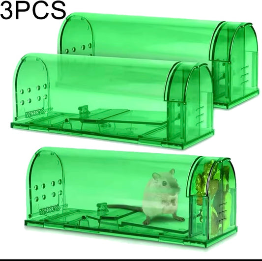 3 Pack Humane Mouse Traps No Kill, Live Mouse Traps Indoor, Reusable Small Mice Trap Catcher for House & Outdoors

Easy to Use: Open the humane mouse traps tail door, place the bait in the food compartment and after that open the rat traps indoor for hom