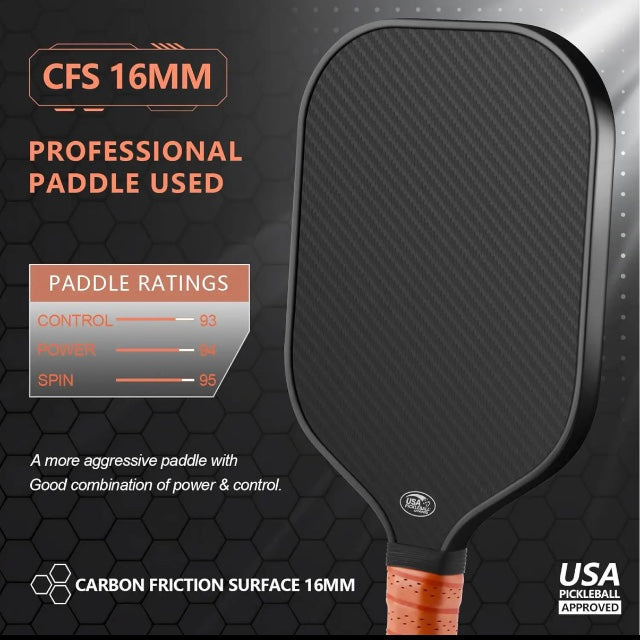 Pickleball Paddle T700 Carbon fiber charged surface technology for Increased Power Feel Fully Encased  Sweet Spot USAPA Approved

Includes : 1 pickle ball paddle