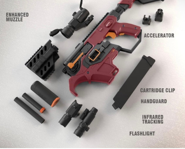 Automatic Toy Gun Electrical Motorized Dart Blaster For Nrf Foam Bullets Elite 

DO NOT DELIVER TO: CA, IL, CT, NJ, NY

Colors : Red , grey 

FULLY AUTOMATIC, BATTERY-POWERED : 

Our toy gun comes with rechargeable batteries and a USB charging cable that