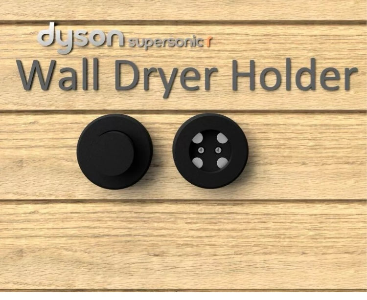 Wall Mount Holder Bracket 3D Printed For Dyson Supersonic r Hair Dryer Styler 

Includes 1 holder for the hair dryer body and 1 holders for the nozzles.

designed to securely hold your hair dryer with magnets, allowing you to keep the dryer body in place