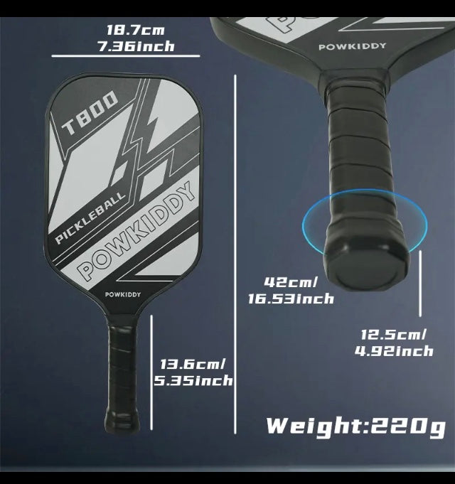 Pickleball Paddle T800 Carbon fiber charged surface technology for Increased Power Feel Fully Encased  Sweet Spot USAPA Approved

Includes : 1 pickle ball paddle